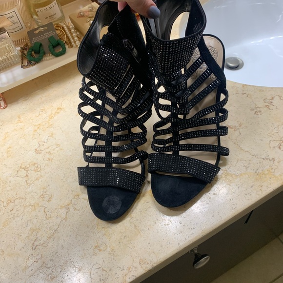 Vince Camuto Black Sparkle Heels - Picture 2 of 2